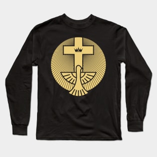 Christian cross and dove - a symbol of the Spirit Long Sleeve T-Shirt